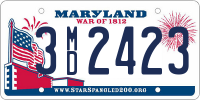 MD license plate 3MD2423