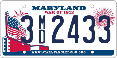 MD license plate 3MD2433