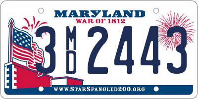 MD license plate 3MD2443