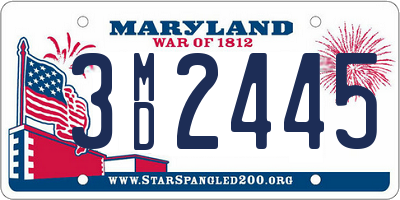 MD license plate 3MD2445