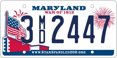 MD license plate 3MD2447