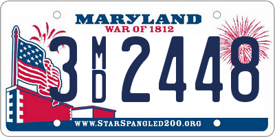 MD license plate 3MD2448