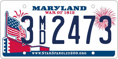 MD license plate 3MD2473