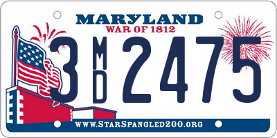 MD license plate 3MD2475