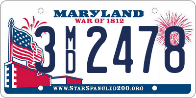 MD license plate 3MD2478