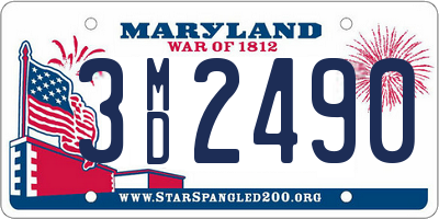 MD license plate 3MD2490