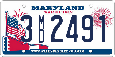 MD license plate 3MD2491