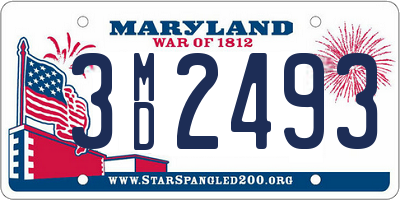 MD license plate 3MD2493