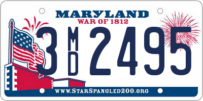 MD license plate 3MD2495