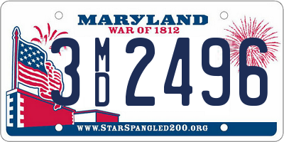 MD license plate 3MD2496