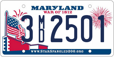 MD license plate 3MD2501