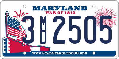 MD license plate 3MD2505