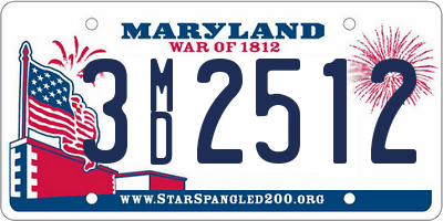 MD license plate 3MD2512