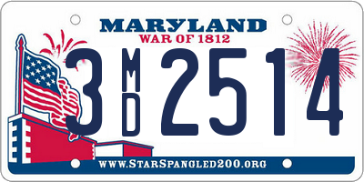 MD license plate 3MD2514