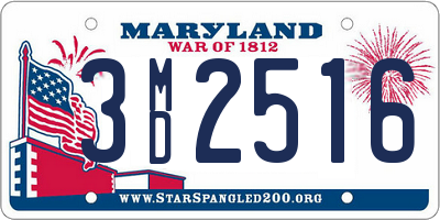 MD license plate 3MD2516