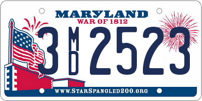 MD license plate 3MD2523