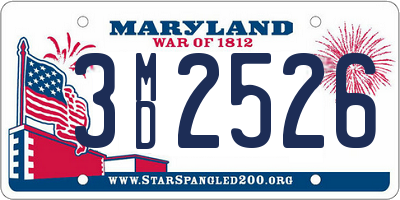 MD license plate 3MD2526