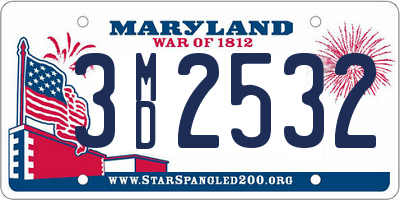 MD license plate 3MD2532