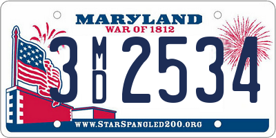 MD license plate 3MD2534