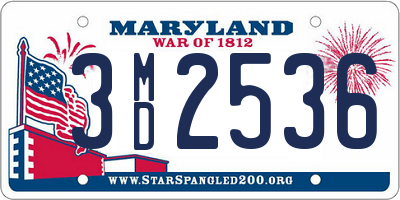 MD license plate 3MD2536