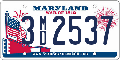 MD license plate 3MD2537