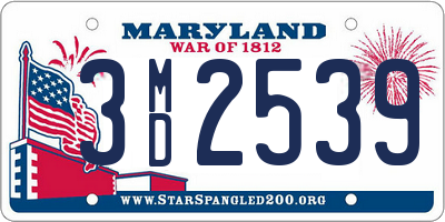 MD license plate 3MD2539