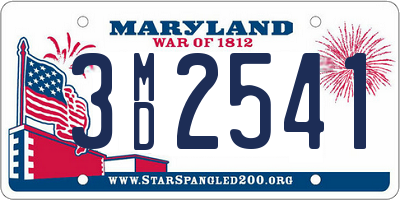 MD license plate 3MD2541