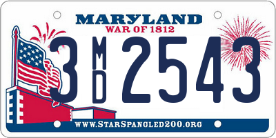 MD license plate 3MD2543