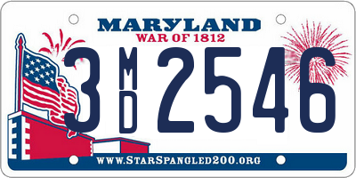 MD license plate 3MD2546