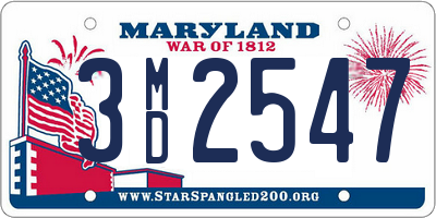 MD license plate 3MD2547