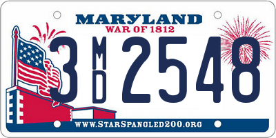 MD license plate 3MD2548