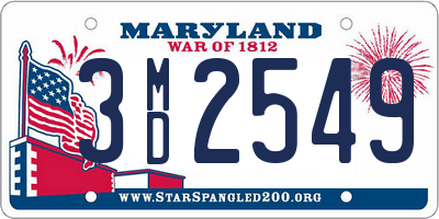 MD license plate 3MD2549