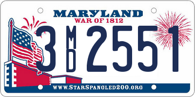 MD license plate 3MD2551