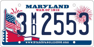 MD license plate 3MD2553