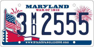 MD license plate 3MD2555