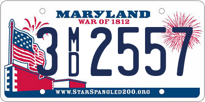 MD license plate 3MD2557