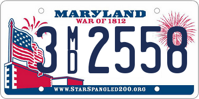 MD license plate 3MD2558