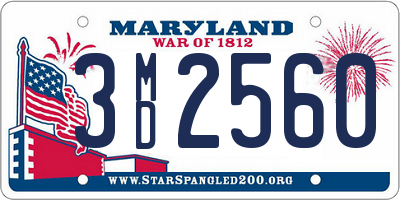 MD license plate 3MD2560