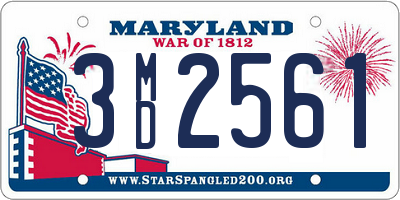 MD license plate 3MD2561