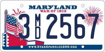 MD license plate 3MD2567