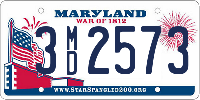 MD license plate 3MD2573