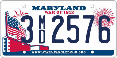 MD license plate 3MD2576