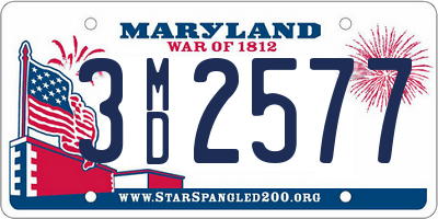 MD license plate 3MD2577