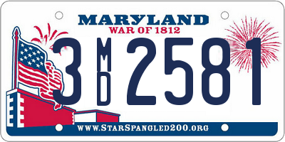 MD license plate 3MD2581