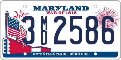 MD license plate 3MD2586