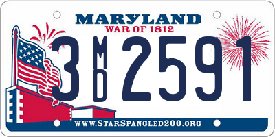 MD license plate 3MD2591