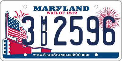 MD license plate 3MD2596
