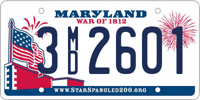 MD license plate 3MD2601