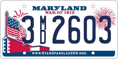 MD license plate 3MD2603