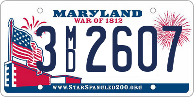 MD license plate 3MD2607